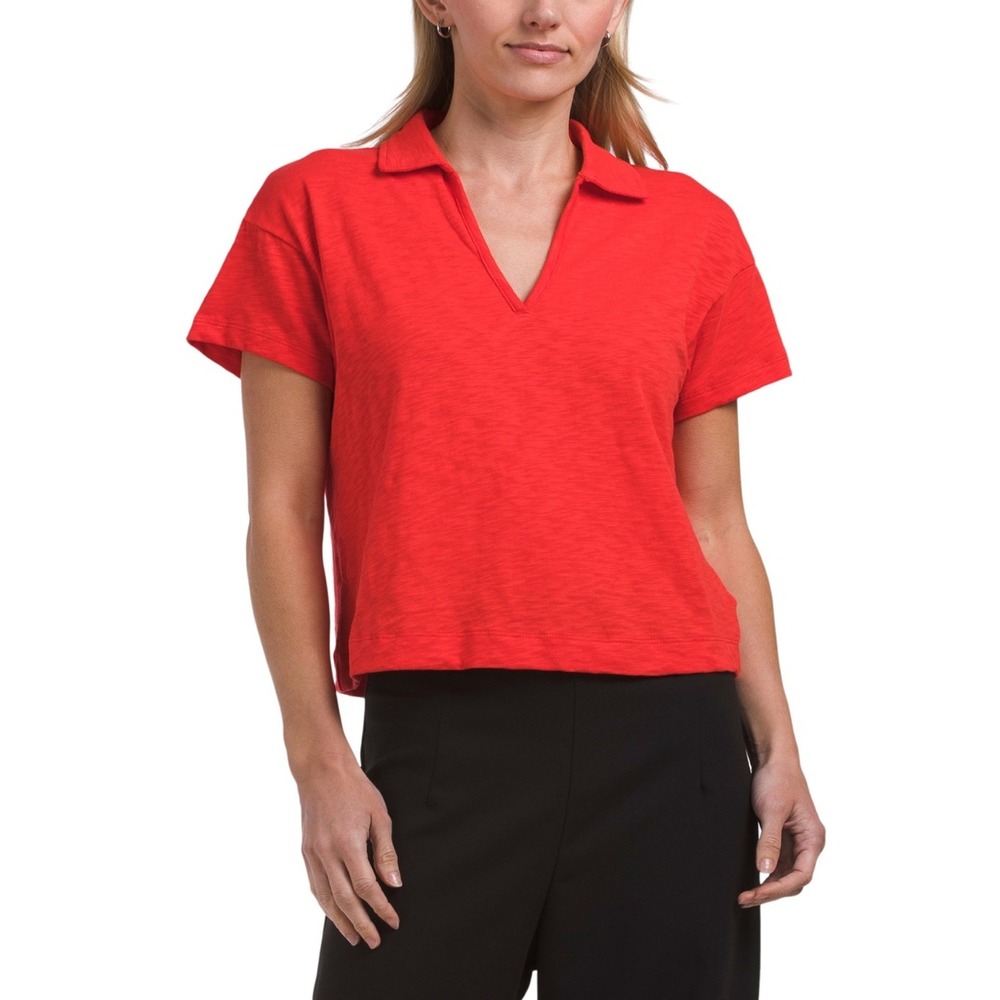 WILT Vintage Cotton Short Sleeve Collared Slub Knit Tee XL NWT